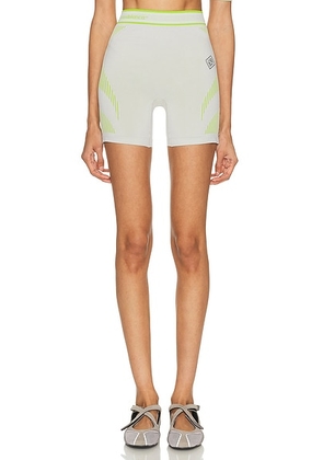 Casablanca Seamless Shorts in Grey & Lime - Light Grey,Green. Size S/M (also in L/XL).
