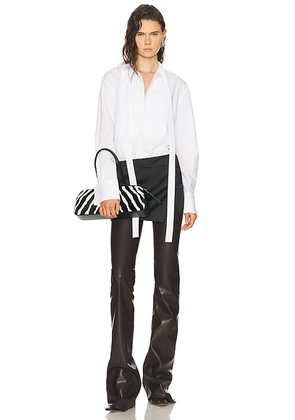 THE ATTICO Shirt Mini Dress in White & Black - White,Black. Size 38 (also in 36, 40, 42, 44).