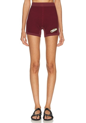 Casablanca Bubble Jacquard Short in Burgundy - Burgundy. Size M (also in L, S, XS).