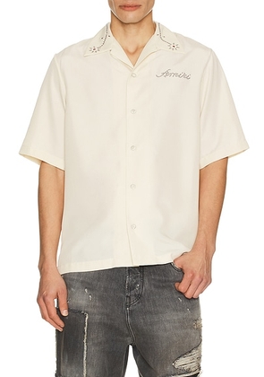 Amiri Stud Camp Shirt in Ivory - Ivory. Size M (also in L, S, XL/1X, XXL/2X).