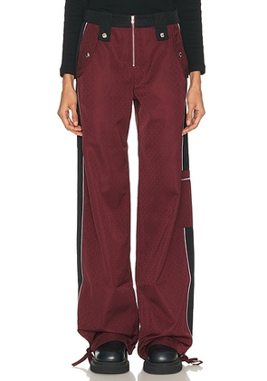 Casablanca Monogram Raver Trouser in Burgundy  Black  & White - Burgundy,Black. Size S (also in M, L).