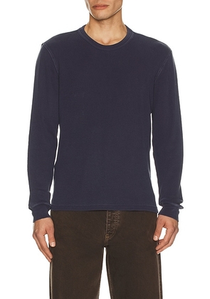 Citizens of Humanity Waffle Crewneck in Vintage Navy - Blue. Size M (also in S, L, XL/1X).