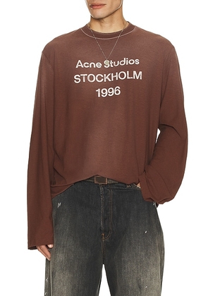 Acne Studios Long Sleeve T-Shirt in Chocolate Brown - Brown. Size XL/1X (also in L).