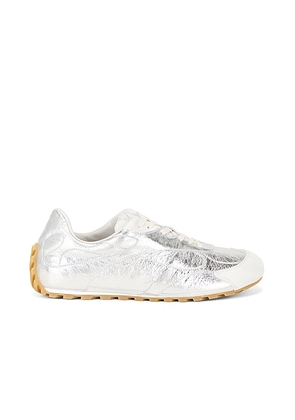 Bottega Veneta Orbit Flash Sneaker in Silver & Optical - Metallic Silver. Size 42 (also in 41, 43, 44, 45).