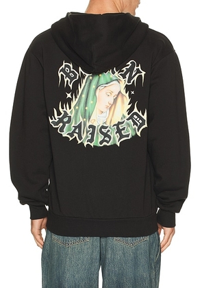 Born x Raised Guadalupe Zip-Up Hoodie in Black - Black. Size L (also in M, S, XL/1X).