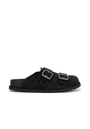 Birkenstock 1774 222 West Suede Exq 1774 Mule in Black - Black. Size 42 (also in 41, 43, 44).