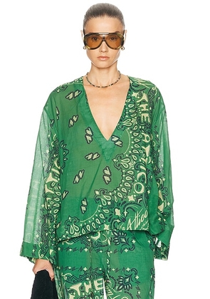 THE ATTICO Top in Bandana Print - Green. Size 38 (also in 36, 40, 42, 44).