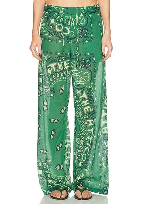 THE ATTICO Pant in Bandana Print - Green. Size 38 (also in 36).