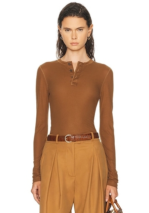 AMI Paris Long Sleeve Top in Hazelnut - Brown. Size M (also in L, S).