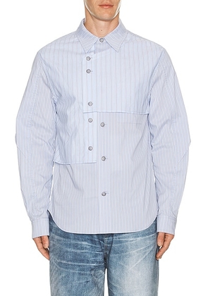 Andersson Bell Stripe Layered Shirt in Blue - Baby Blue. Size XL/1X (also in L).