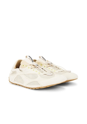 Bottega Veneta Nylon Trek Orbit Flash Sneaker in String Tufo - Cream. Size 43 (also in 41).