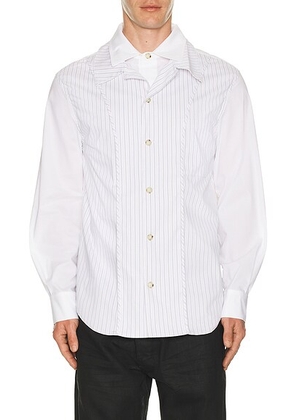 Andersson Bell Open Collar Layered Shirt in White - White. Size M (also in XL/1X).
