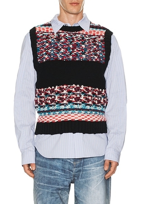 Andersson Bell Nordic Crew Neck Vest in Black - Black. Size S (also in L, M).
