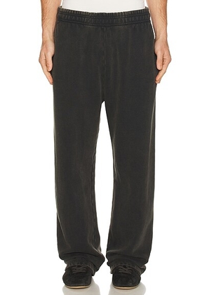 Entire Studios Straight Leg Sweatpant in Washed Black - Black. Size M (also in L, S, XL/1X).