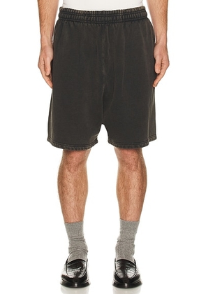 Entire Studios Standard Sweatshort in Washed Black - Black. Size M (also in S, L, XL/1X).