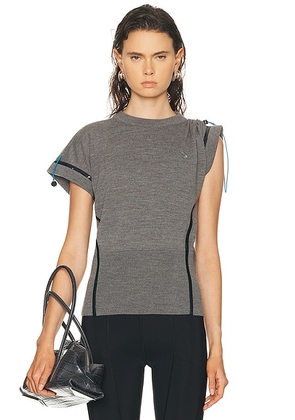 Coperni Tech Merino Knit Top in Grey - Grey. Size M (also in L, S).
