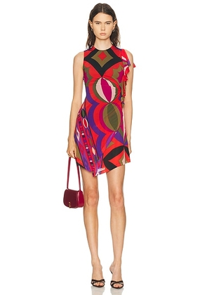 Emilio Pucci Mini Dress in Multicolor - Red,Purple. Size 40 (also in 38, 42).