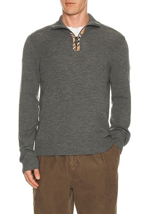 Burberry Cameron Quarter Zip Sweater in Grey - Grey. Size M (also in S, L, XL/1X, XXL/2X).