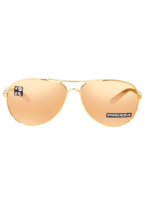 Oakley Feedback Prizm Rose Gold Polarized Pilot Ladies Sunglasses OO4079 407937 59