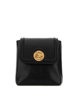 ChloÃ© Black Leather Horse Medal Backpack