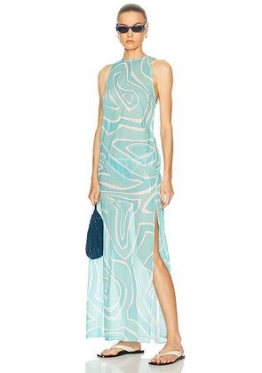 Emilio Pucci Maxi Dress in Turquoise - Baby Blue. Size 42 (also in 40, 44).