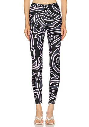 Emilio Pucci Legging in Black & Pink - Lavender,Black. Size M (also in XS, S, L).