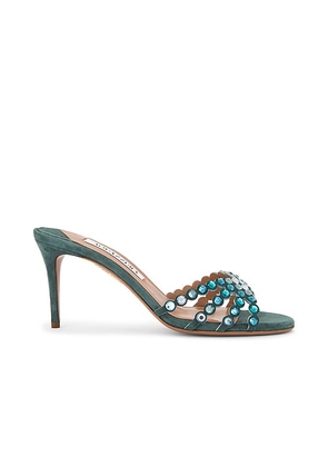 Aquazzura Tequila 75 Mule in Teal - Teal. Size 36.5 (also in 36, 37, 37.5, 38.5, 39.5, 40, 41).