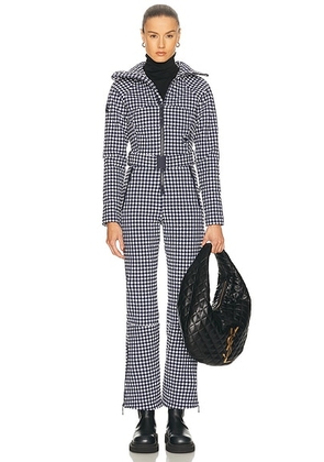 CORDOVA Chatel Ski Suit in Indigo Gingham - Navy,White. Size M (also in XS, S, L).