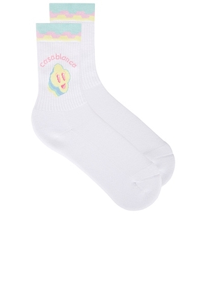Casablanca For The Love Of Dance Socks in White & Mint - White. Size M (also in S, L).
