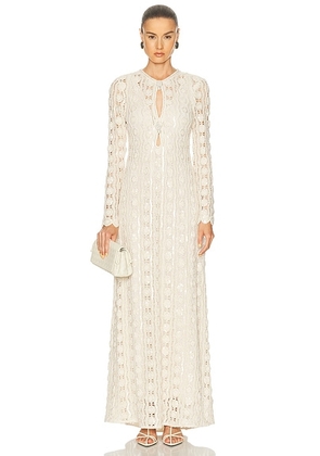 Alexis Niccola Dress in Beaded Macrame - Cream. Size M (also in S, XS).