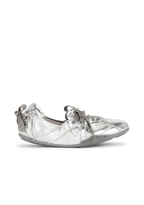 Acne Studios Bilaria Tracy Flat in Silver & Grey - Metallic Silver. Size 40 (also in 36, 37, 41).