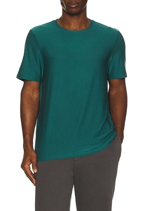 Beyond Yoga Always Beyond Crew Tee 2.0 in Teal Sea Heather - Teal. Size M (also in L, S, XL/1X, XXL/2X).