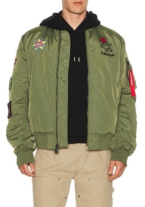 ALPHA INDUSTRIES x Keith Haring MA-1 Reversible Jacket in Sage - Sage. Size S (also in XL/1X).