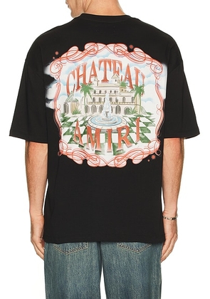 Amiri Chateau Sketch Oversized Tee in Black - Black. Size L (also in M, S, XL/1X, XXL/2X).