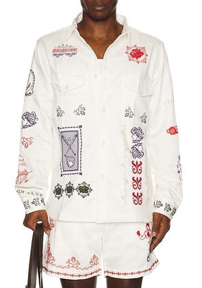 Agua Bendita Ethan Shirt in White - White. Size S (also in L).