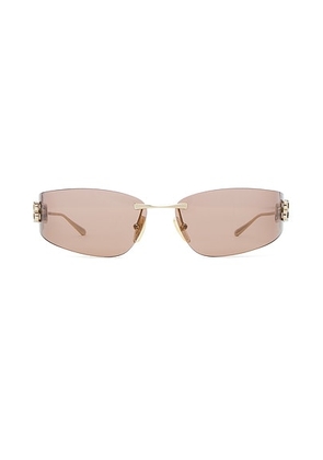 Balenciaga Gossip Sunglasses in Gold & Brown - Metallic Gold. Size all.
