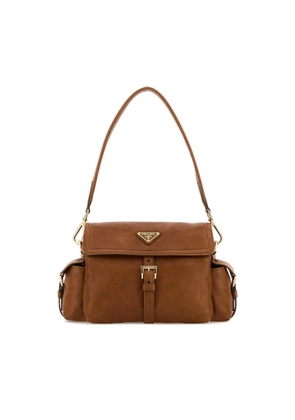 Camel Nappa Leather Prada Explore Shoulder Bag
