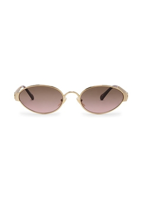 Chloe Holly Oval Sunglasses in Gold & Green - Metallic Gold. Size all.