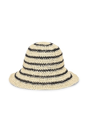 By Malene Birger Strawilla Hat in Vanilla Cream - Black,Tan. Size all.