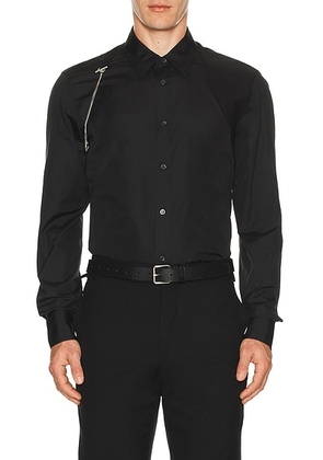 McQueen T Chain Harness Shirt in Black - Black. Size 15.5 (also in 16, 16.5, 17).