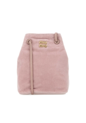 Miu Miu Pastel Pink Velvet Crossbody Bag