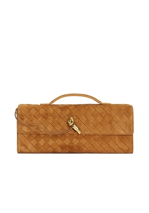 Bottega Veneta Andiamo Clutch in Amber & Muse Brass - Brown. Size all.