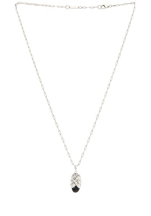 Bottega Veneta Sterling Silver Necklace in Blood Stone - Metallic Silver. Size 0 (also in ).