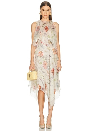 McQueen Ruffled Day Dress in Ivory - Ivory. Size 40 (also in ).