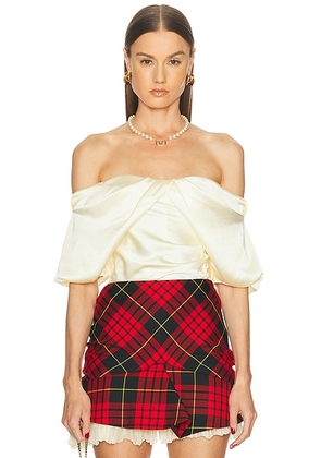 McQueen Off Shoulder Top in Gesso - Yellow. Size 38 (also in 40, 42).