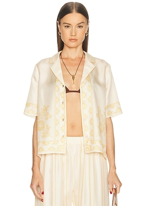 ERES Mentholee Top in Panama & Blond - Cream. Size 38 (also in 36, 42).