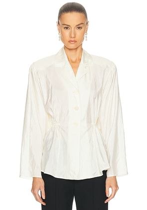 Chloe Light Weight Taffeta Top in Coconut Milk - White. Size 34 (also in 36, 38, 40).
