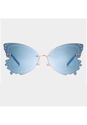 Betsey Johnson Blue Butterfly Ladies Sunglasses 10266354.CGR GLDBLU