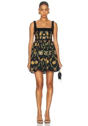 Agua by Agua Bendita Barbara Mini Dress in Cordillera - Black. Size L (also in S, XS).