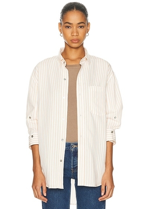 Citizens of Humanity Kayla Shirt in Sherbet Stripe - White,Peach. Size L (also in XS, S, M, XL).